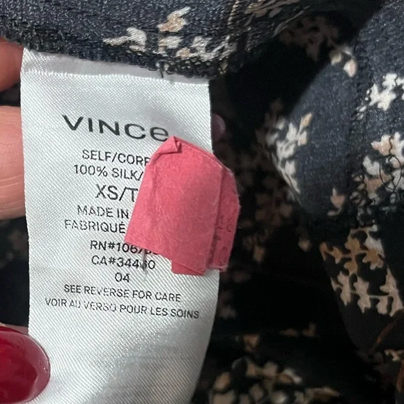 Vince Eden Branch 100% Silk Twist Drape Dress XS - Picture 6 of 6